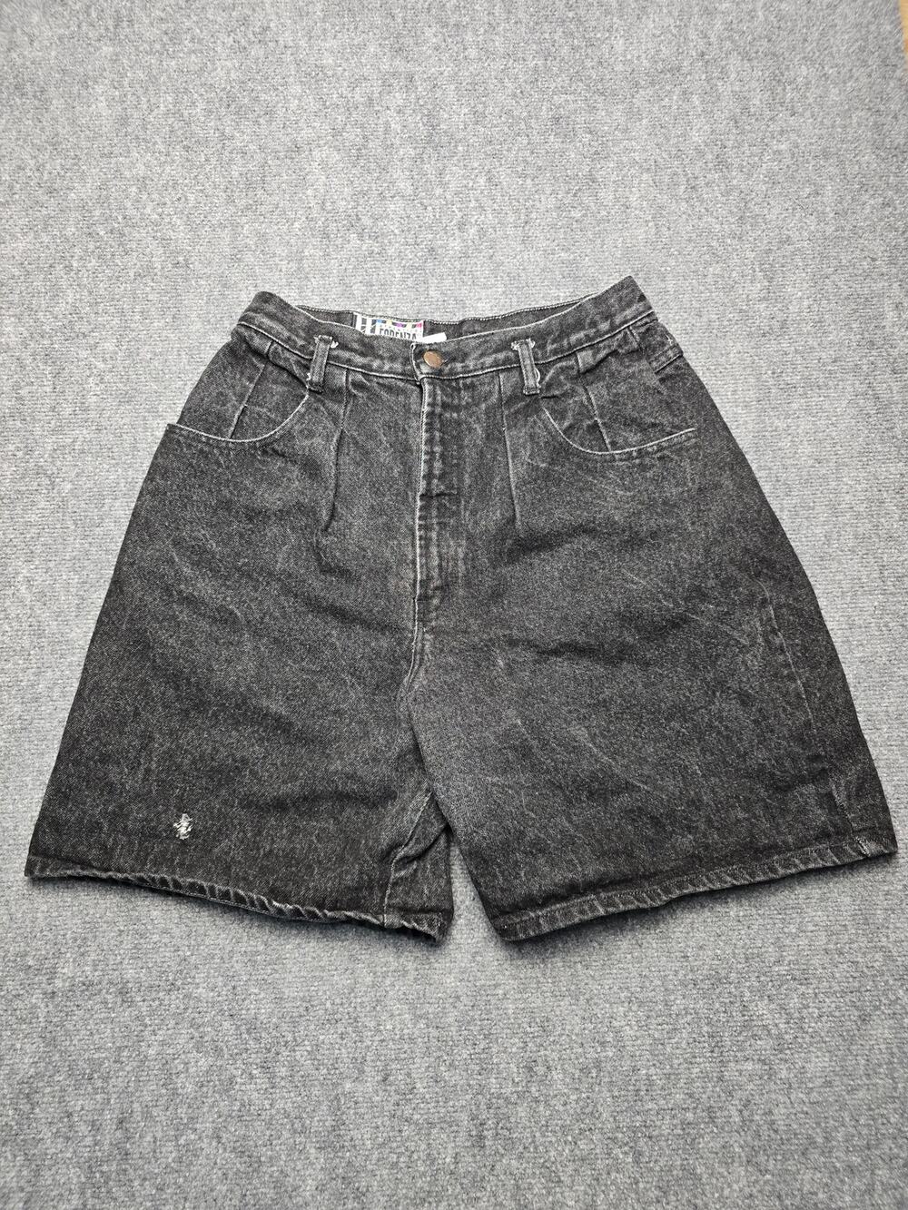 Vintage Forenza Black Acid Wash Denim Shorts Womens 26 High Rise 80s 90s